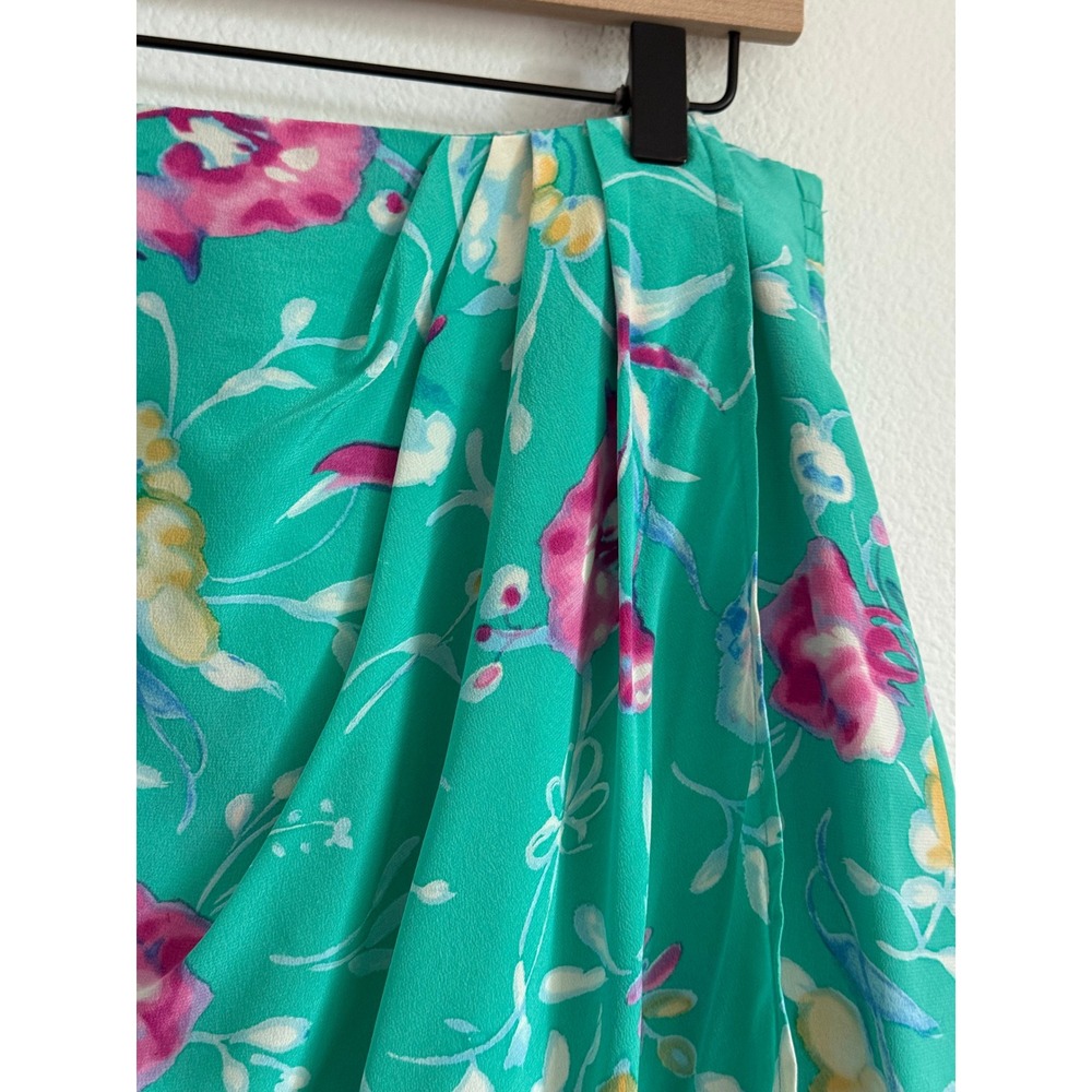 Real Clothes Saks Fifth Avenue Floral Silk Draped Front Skirt Large Coquette - Picture 2 of 6